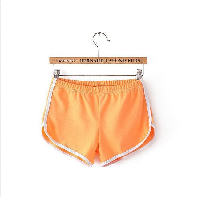 Women's sports shorts, home casual solid-color fashionable yoga beach pants, candy-colored hot pants