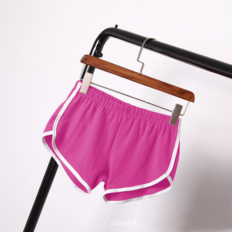 Women's sports shorts, home casual solid-color fashionable yoga beach pants, candy-colored hot pants