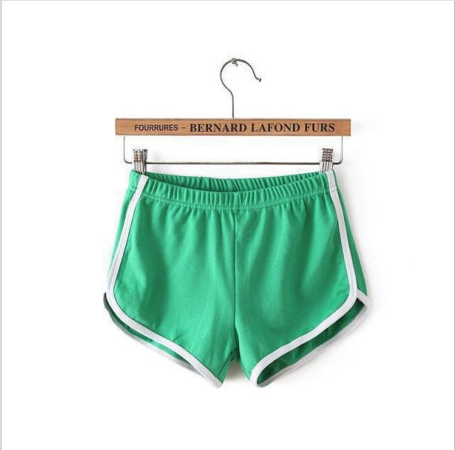 Women's sports shorts, home casual solid-color fashionable yoga beach pants, candy-colored hot pants