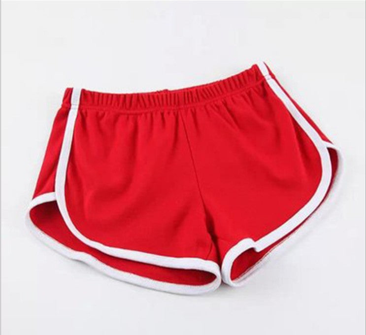 Women's sports shorts, home casual solid-color fashionable yoga beach pants, candy-colored hot pants