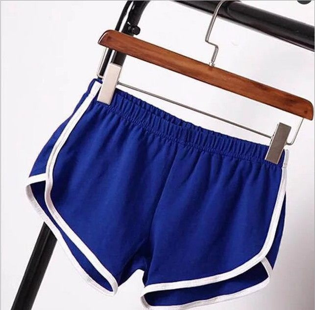 Women's sports shorts, home casual solid-color fashionable yoga beach pants, candy-colored hot pants